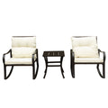 Metal 2-Person Outdoor Patio Rocking Seating Group with Cushions