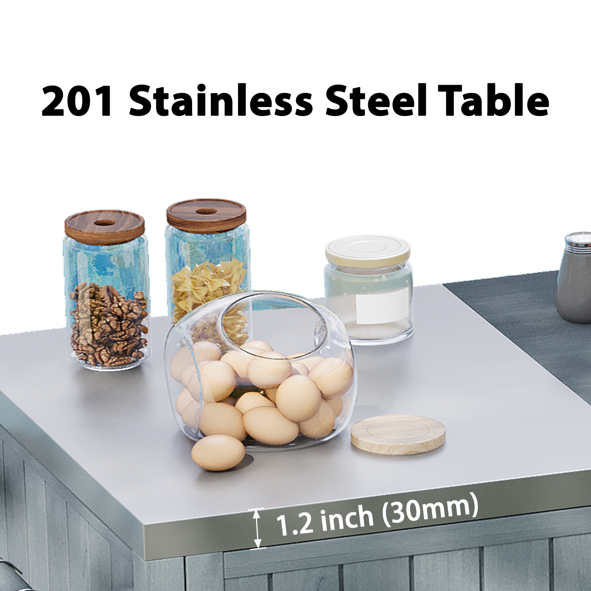 K&K 66.5" Outdoor Kitchen Island for Big