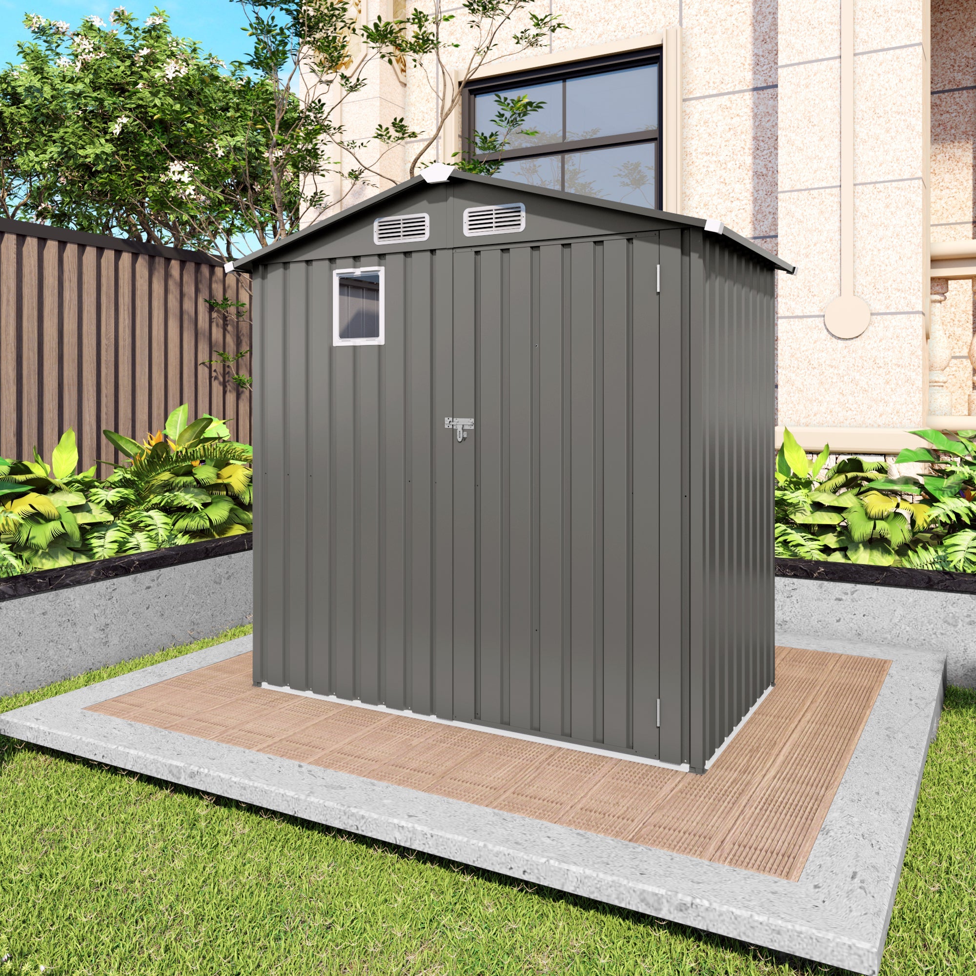 6X 3.6FT Metal Outdoor Storage Shed