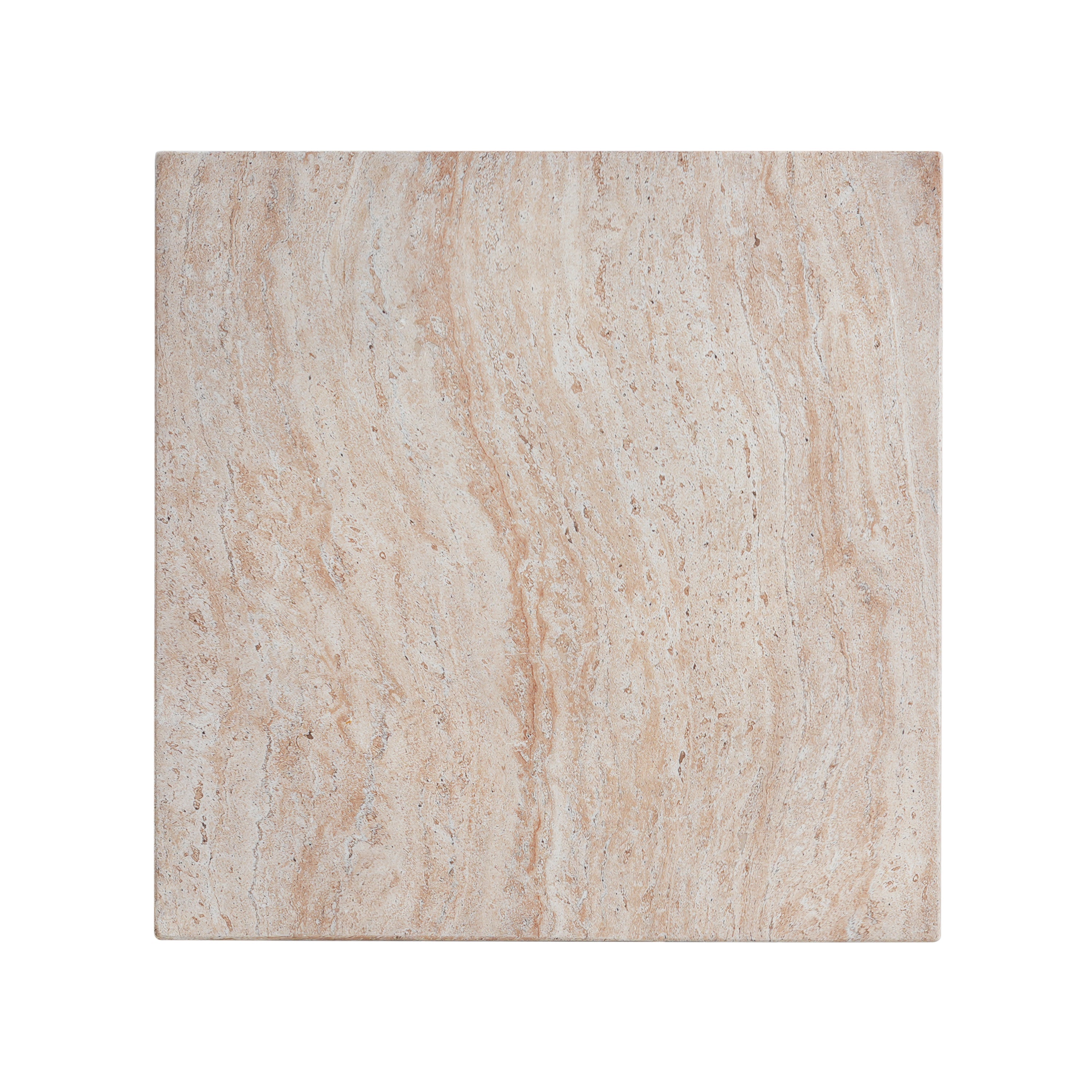 Outdoor/Indoor Square Travertine Lightweight Concrete Side Table