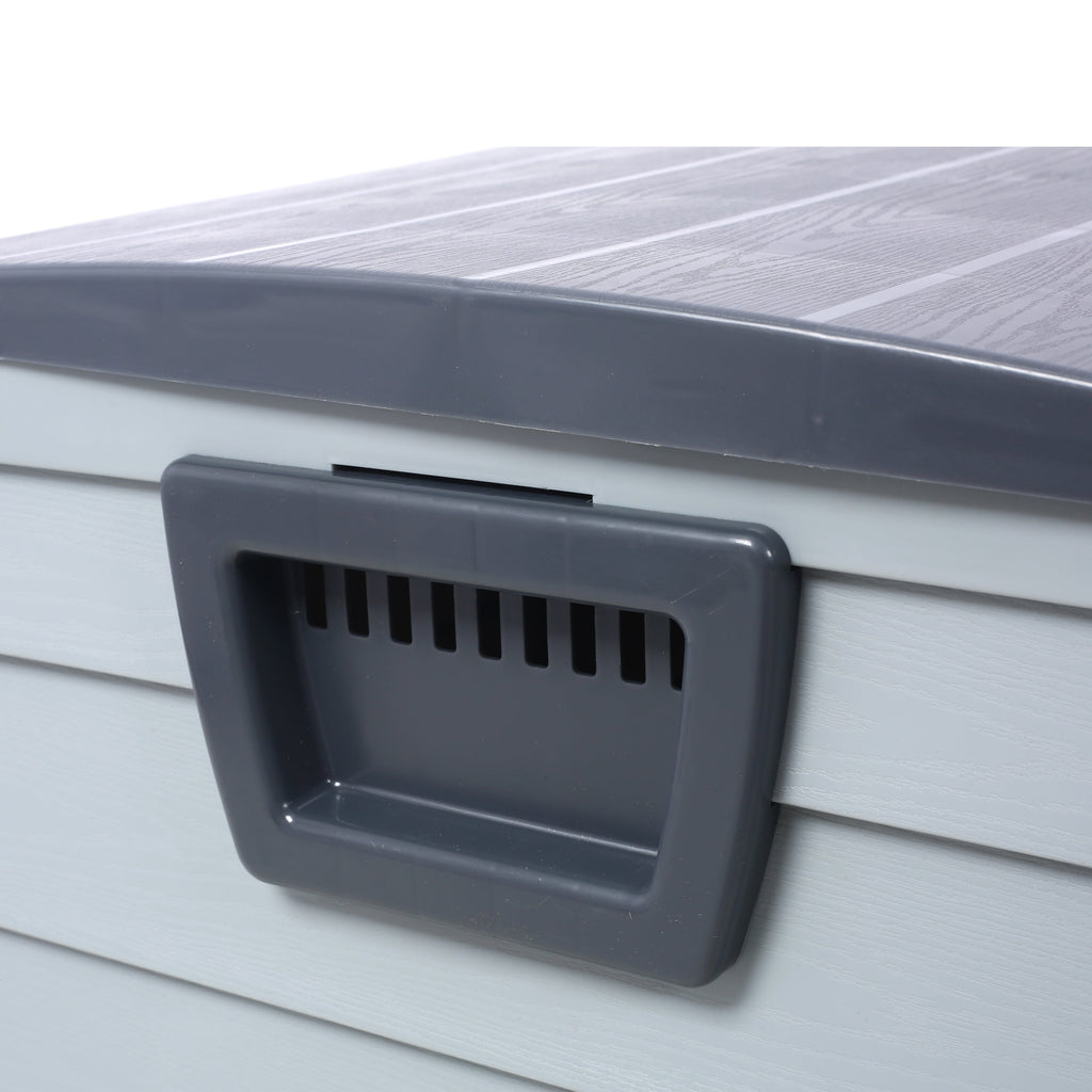 75 Gallon Resin Deck Box with Wheels for Outdoor Storage