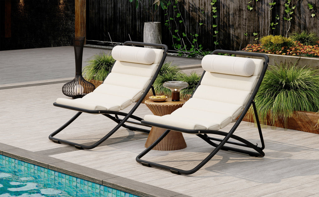 TREXM 2-Piece Outdoor Folding Chair Set