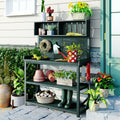 TOPMAX 65" Large Wooden Farmhouse Rustic Outdoor Potting Bench