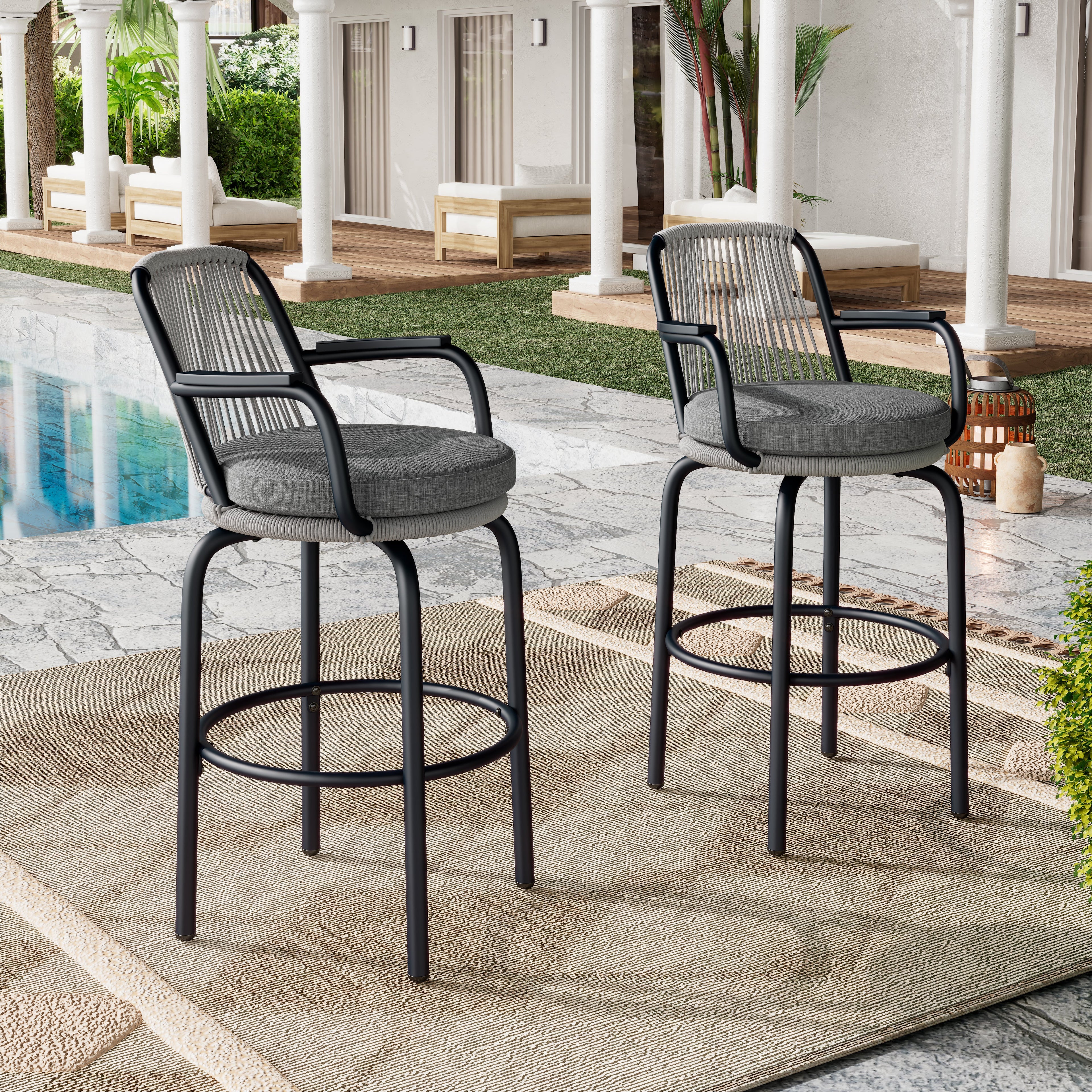 Outdoor Patio Bar Stools Set of 2