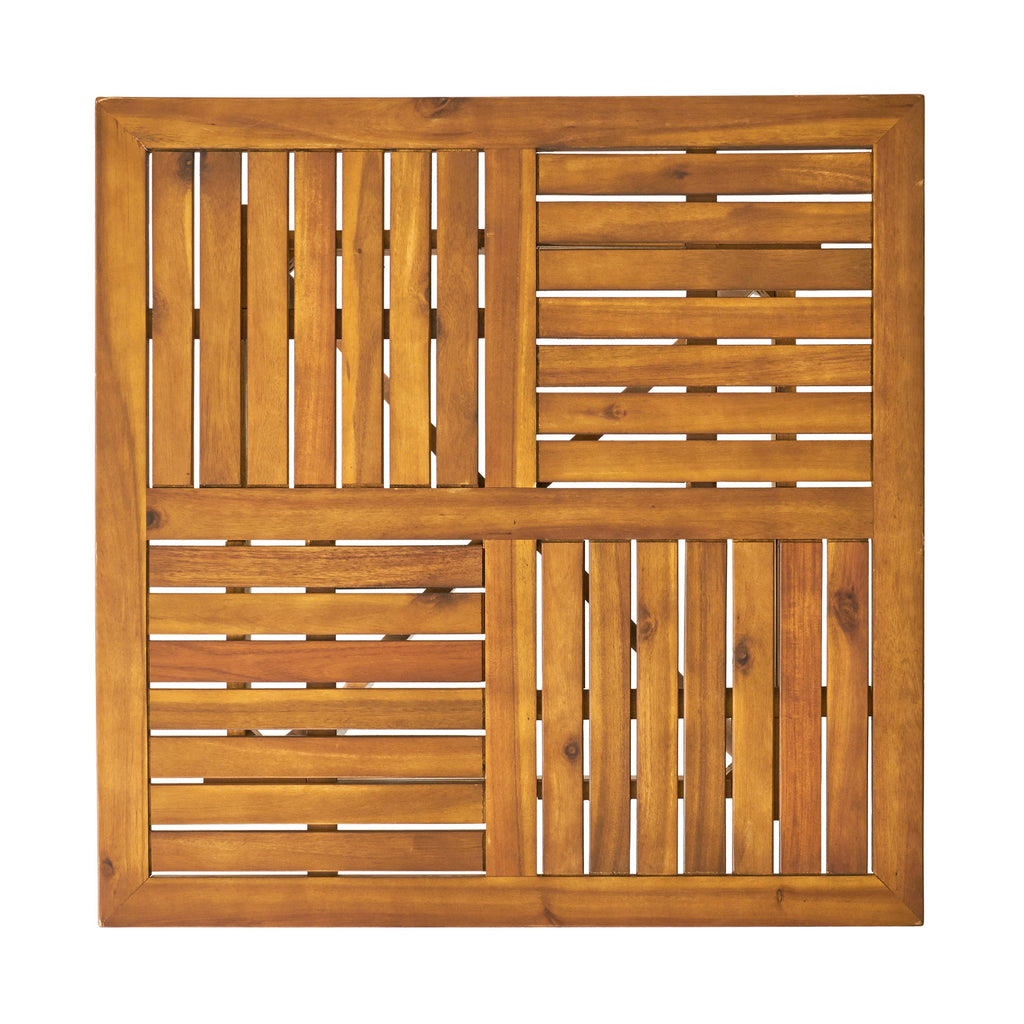 Outdoor 5 Pieces Rustic Patio Acacia Bistro Set