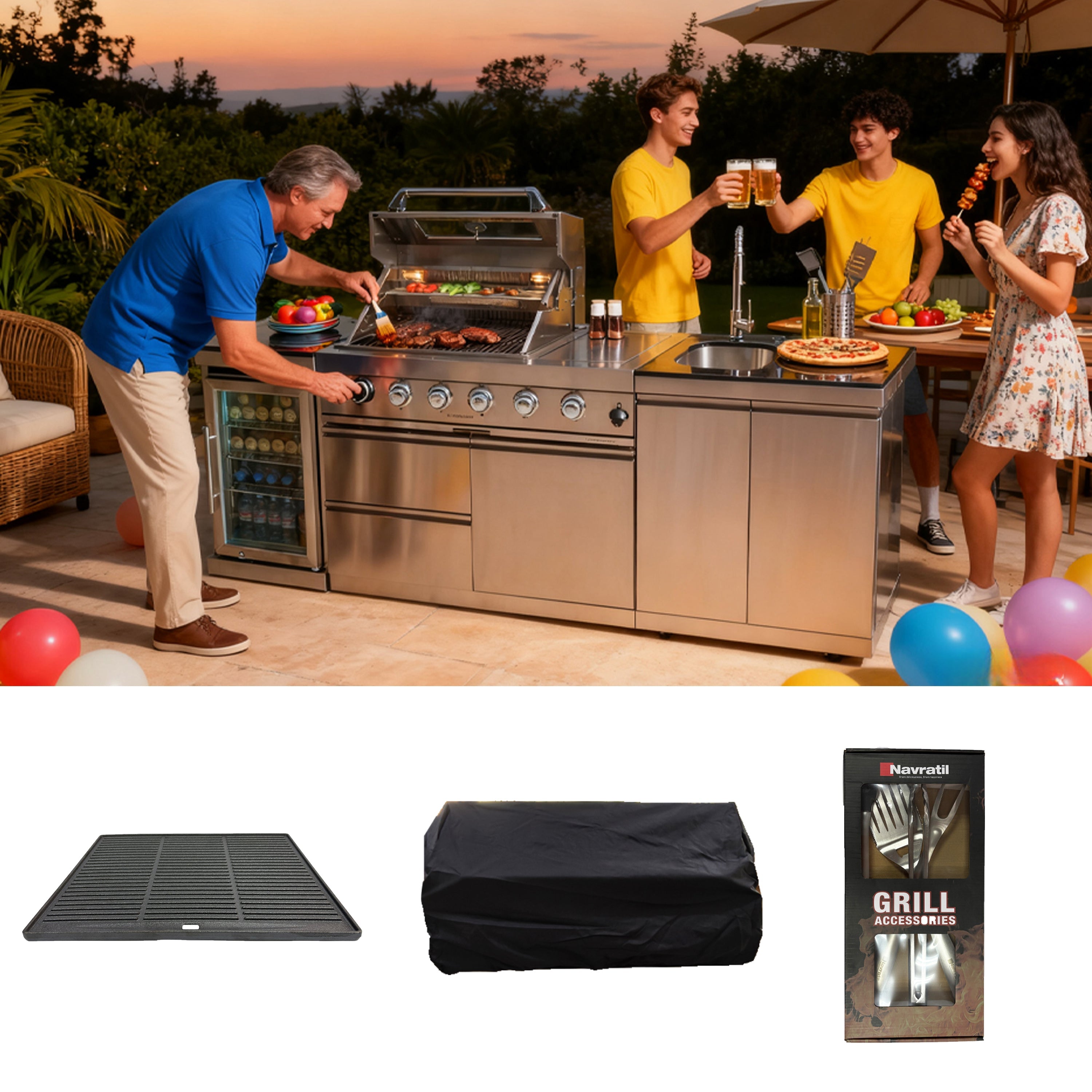 BBQ Tool Set - Outdoor Kitchen Accessory Kit