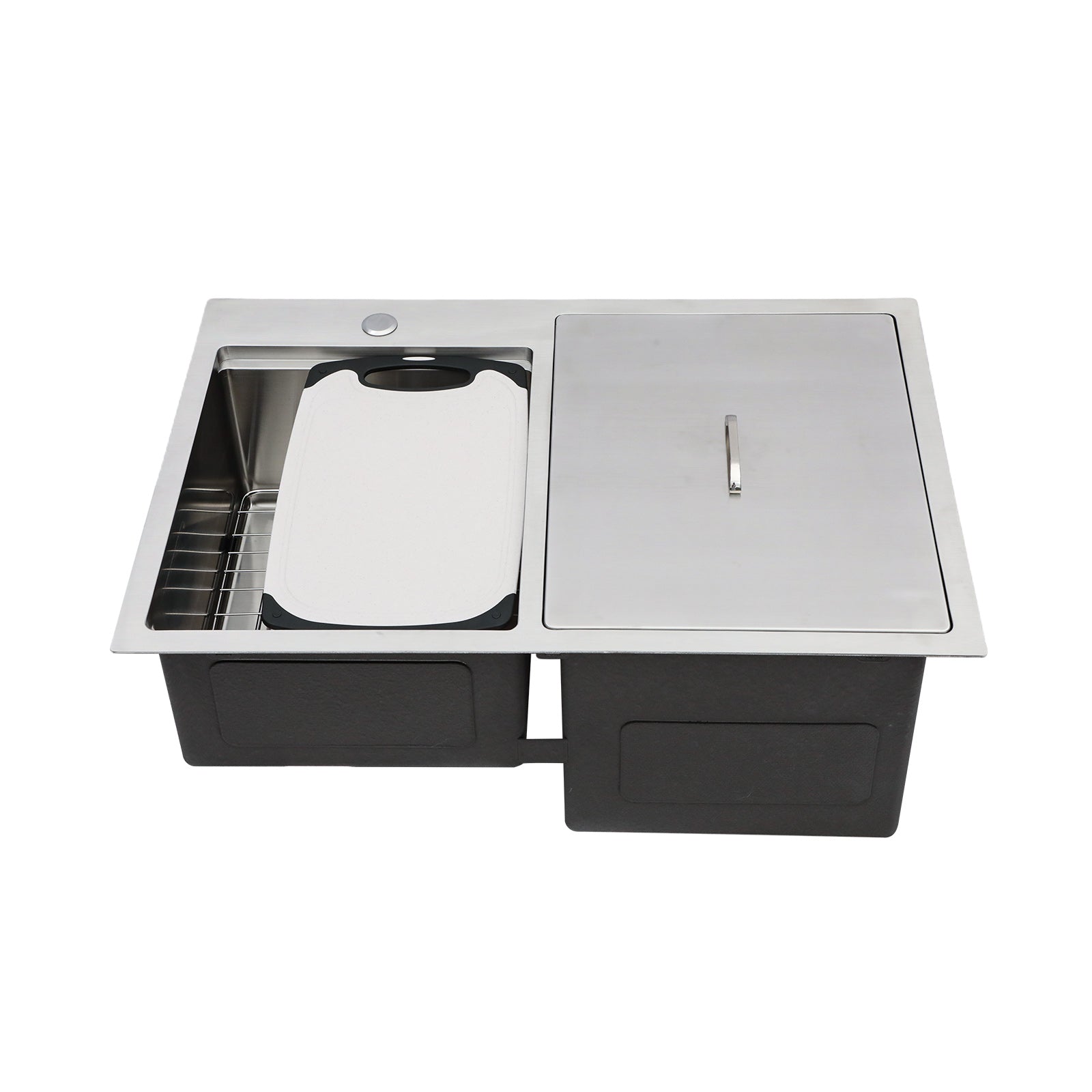 Outdoor Double Bowl Drop-In Stainless Steel Sink with Workstation