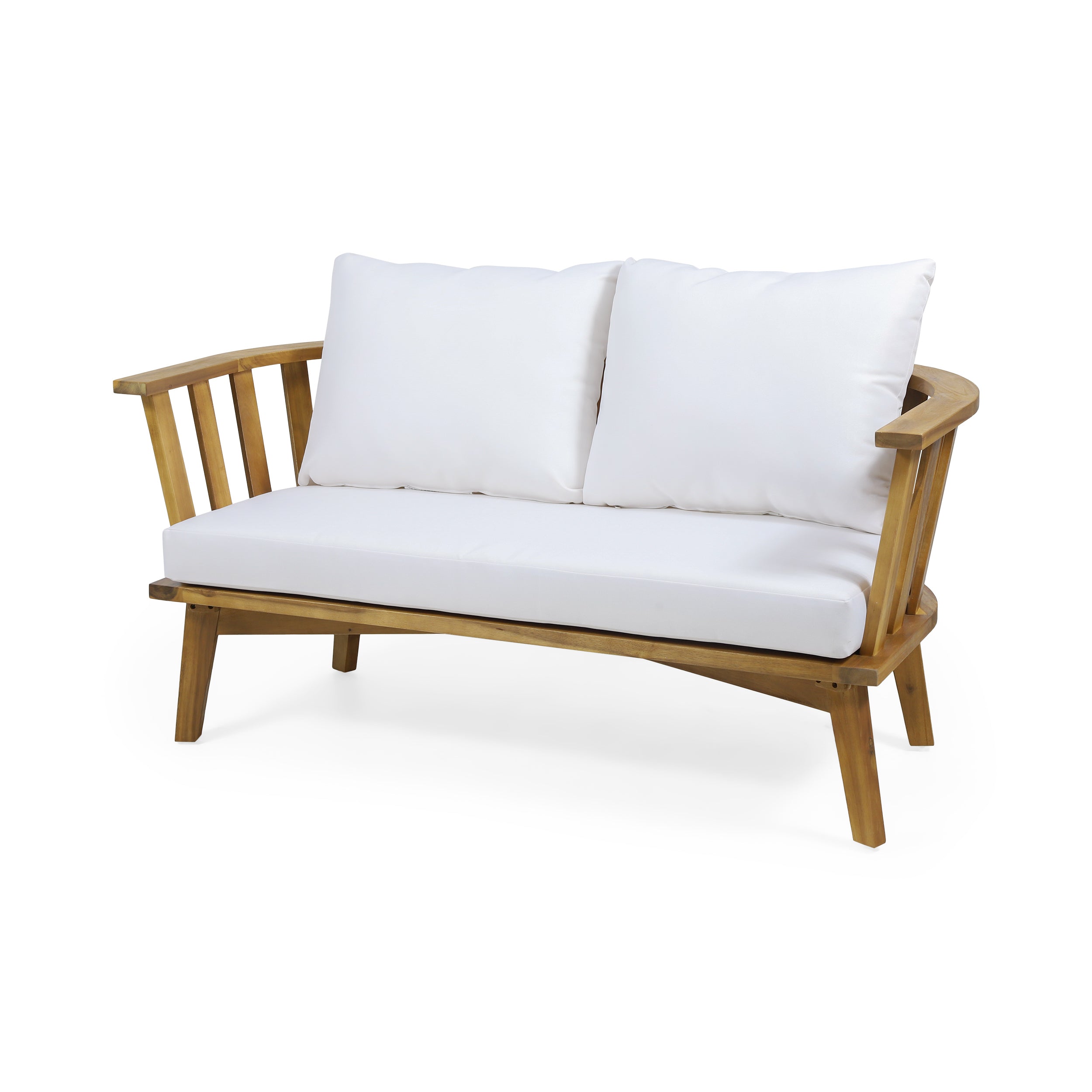 2-Person Outdoor Acacia Wood Patio Seating Group