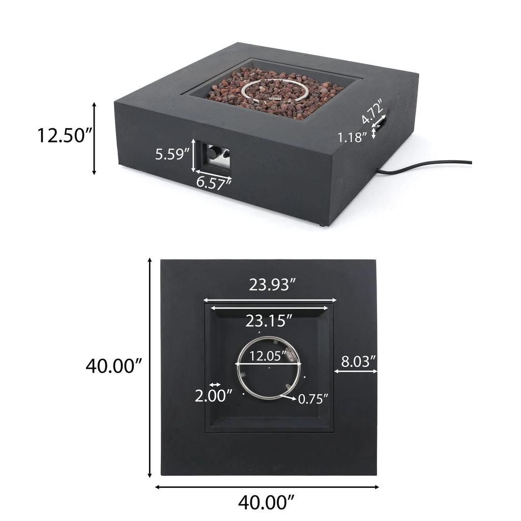 Outdoor 50000 BTU Propane Fire Pit - Dark