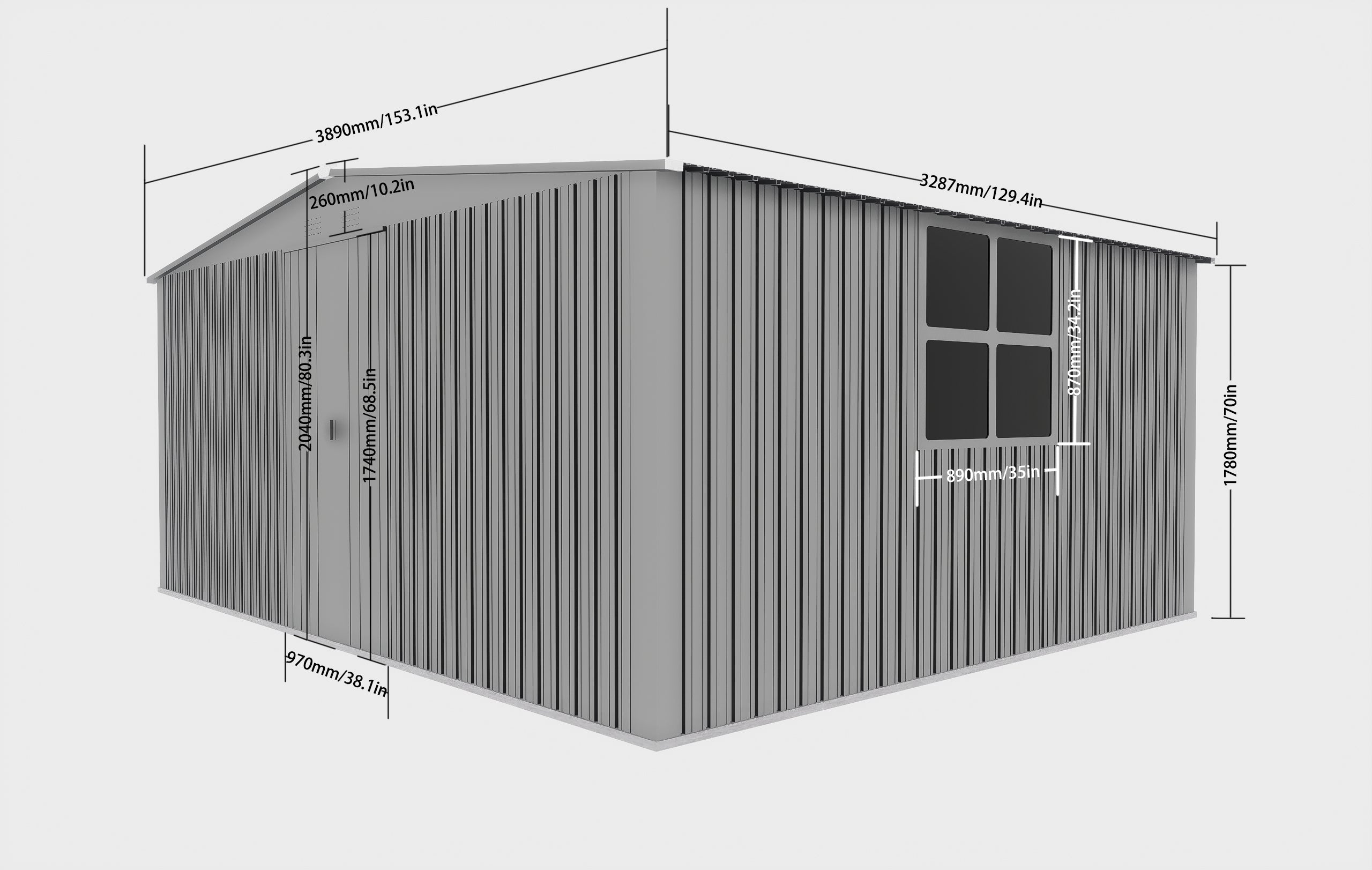 13x11ft New Outdoor Storage Shed