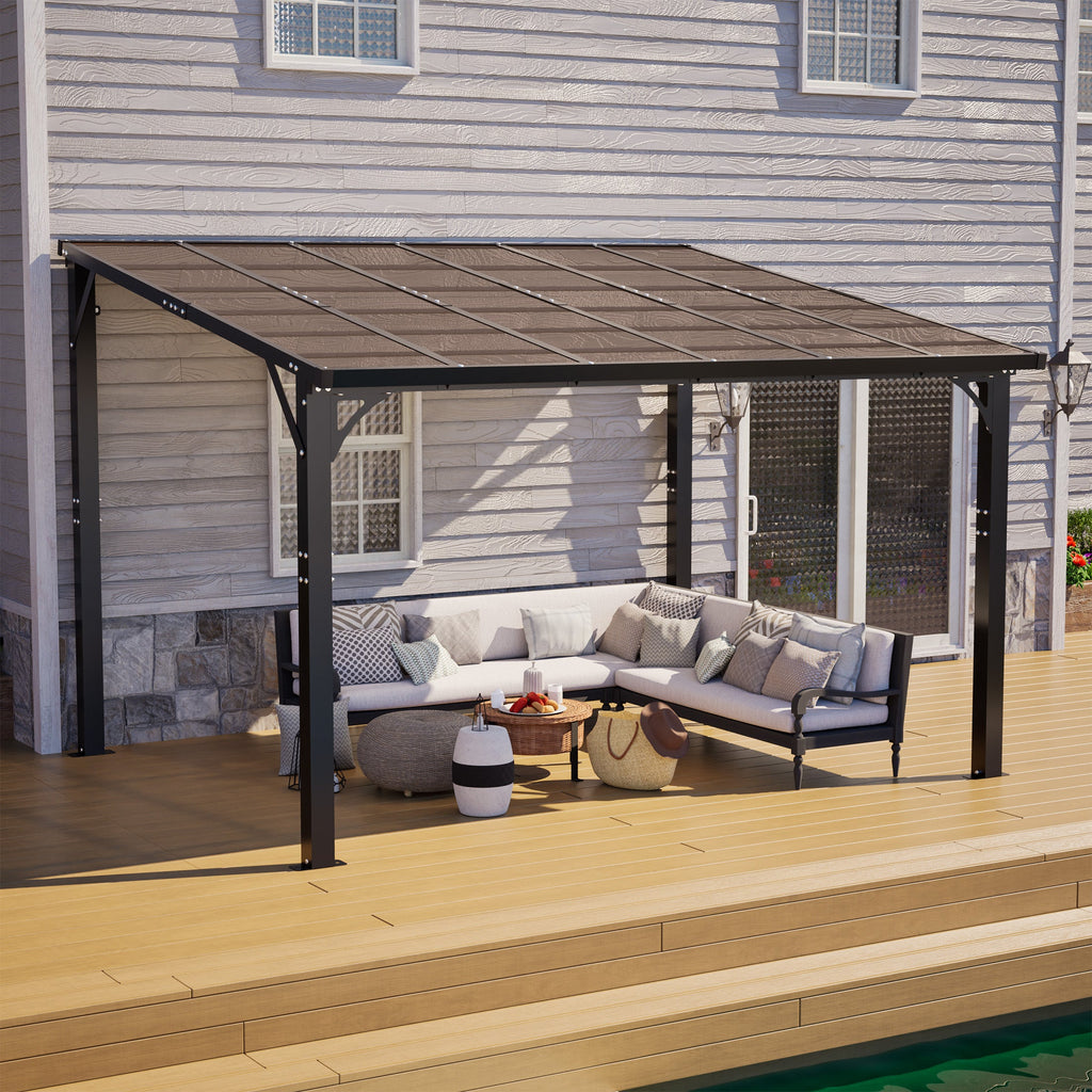 12x10 FT Hardtop Gazebo, Outdoor Patio Pergola