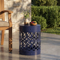 Outdoor Metal End Table with Modern Design