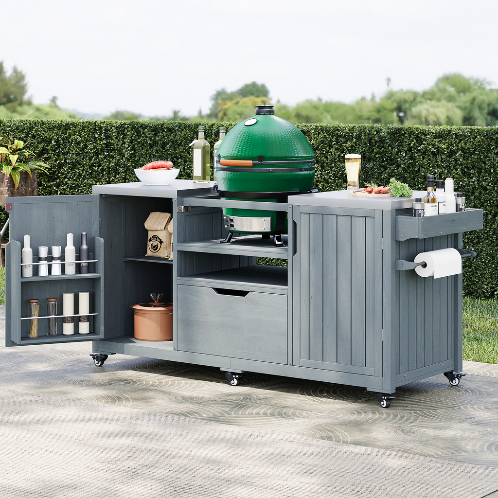 K&K 66.5" Outdoor Kitchen Island for Big