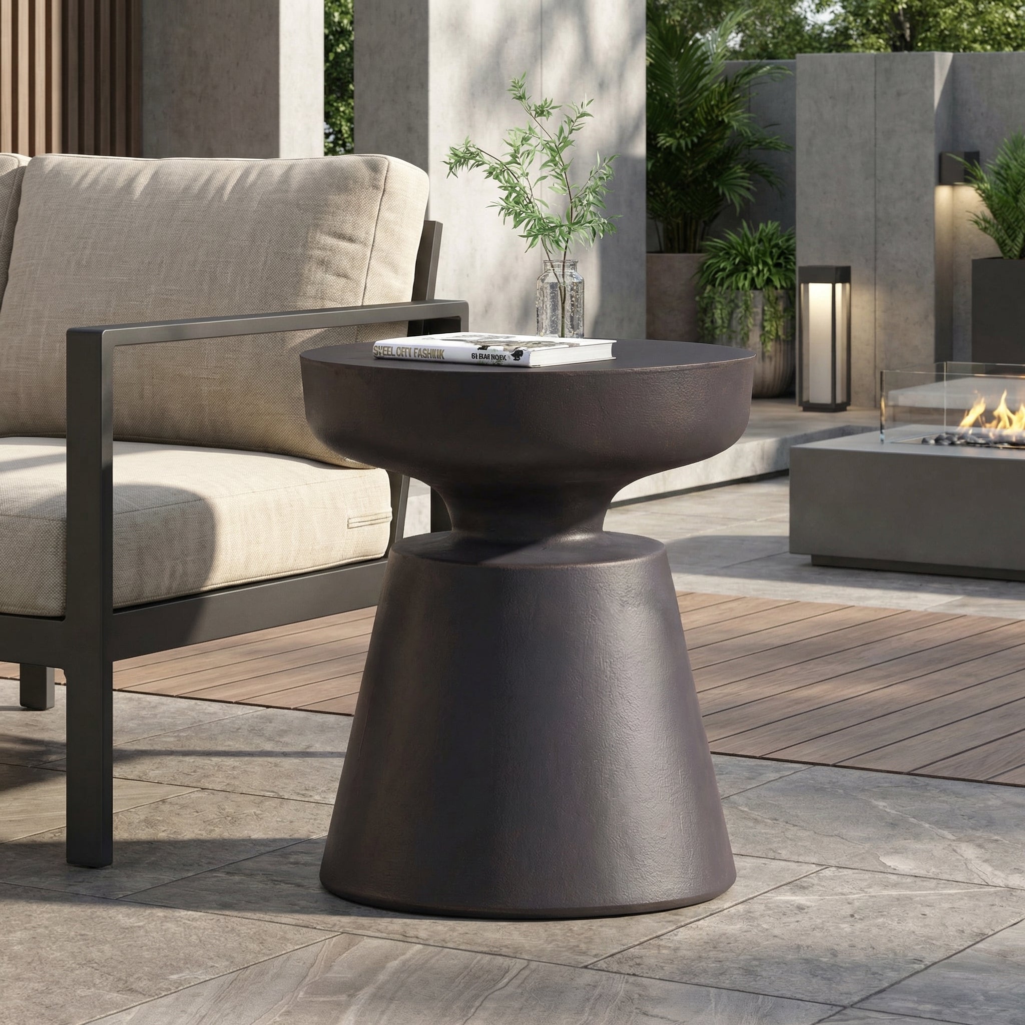 Outdoor Lightweight Concrete Side Table