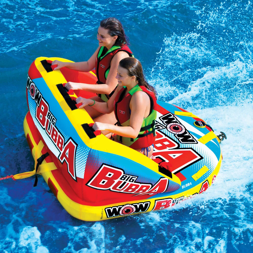 WOW Watersports Big Bubba Hi Vis 2 Person Towable Water Tube For Pool and Lake