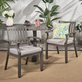 Outdoor Modern Aluminum Dining Chair with Cushion (Set of 2)