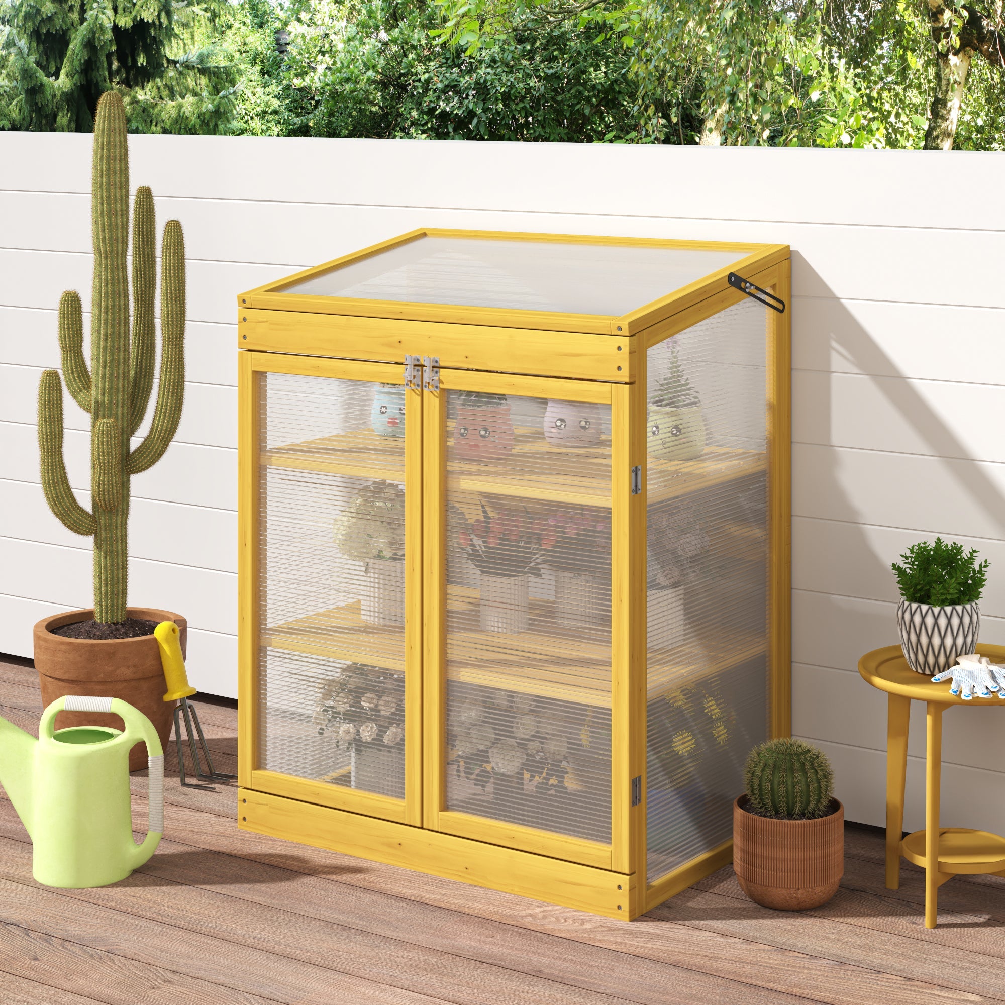 Wooden Cold Frame Greenhouse for Outdoor Gardening
