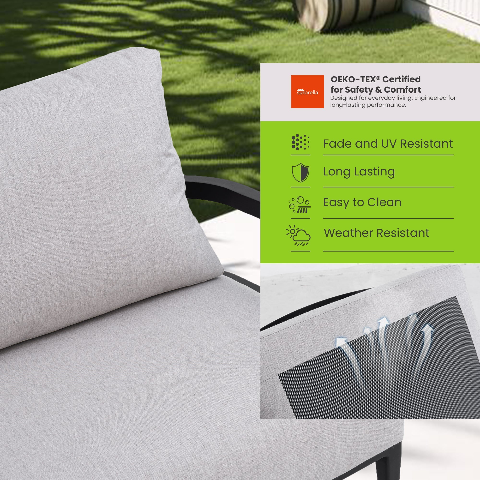 Modern Outdoor Fully Weld Swivel Lounge Chair – Premium Aluminum Frame in Ember