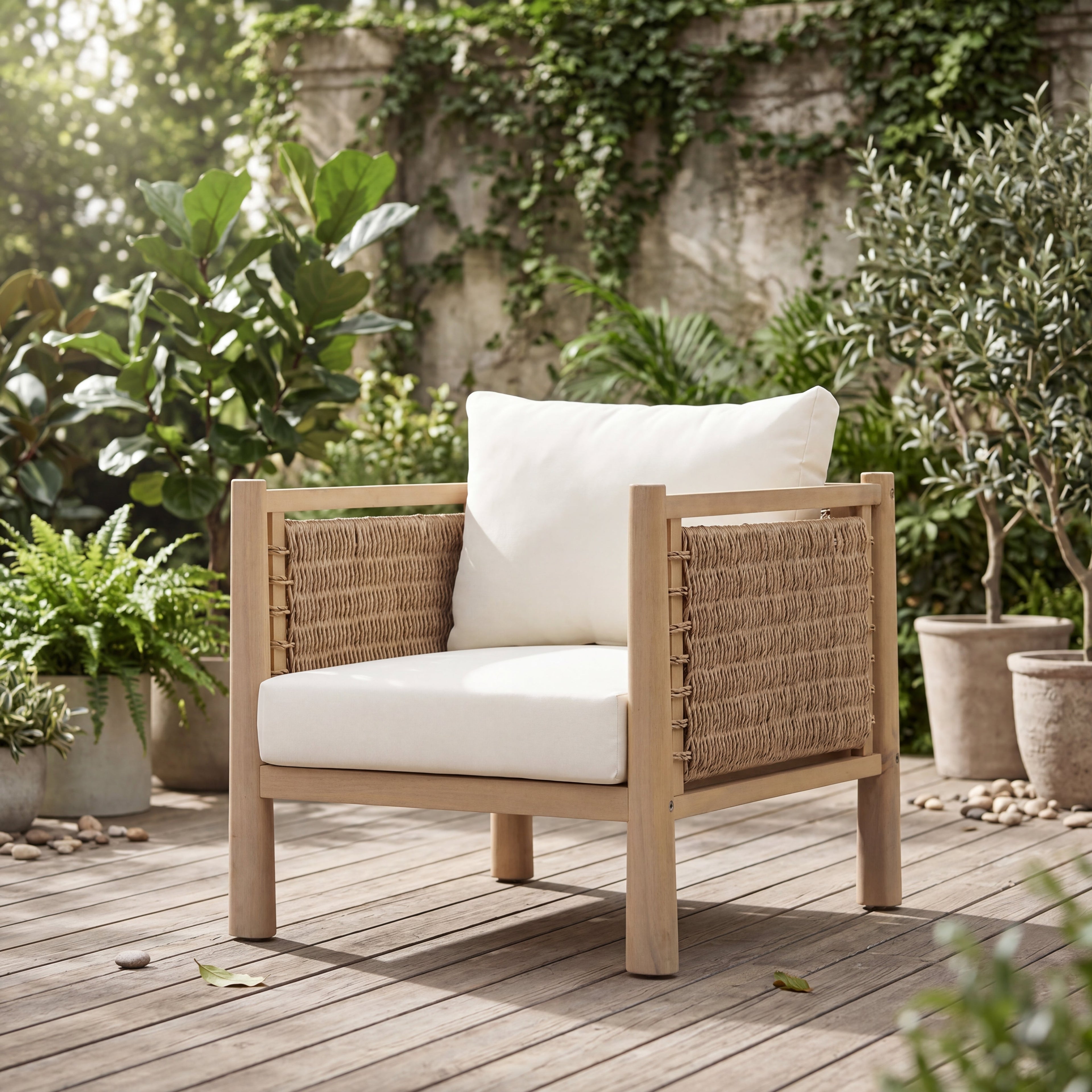 Outdoor Acacia Wood Patio Chair