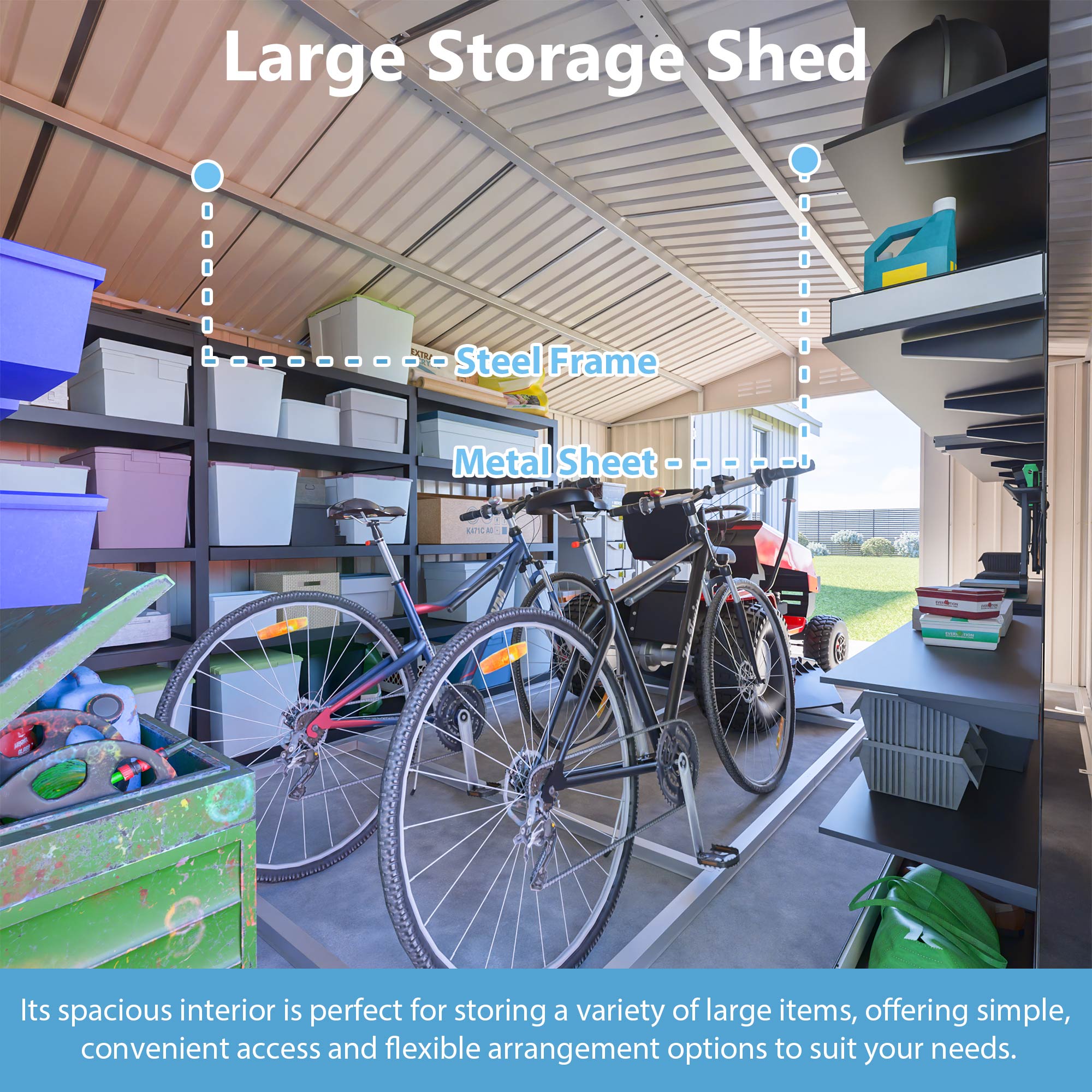 10x14 FT Outdoor Metal Storage Shed