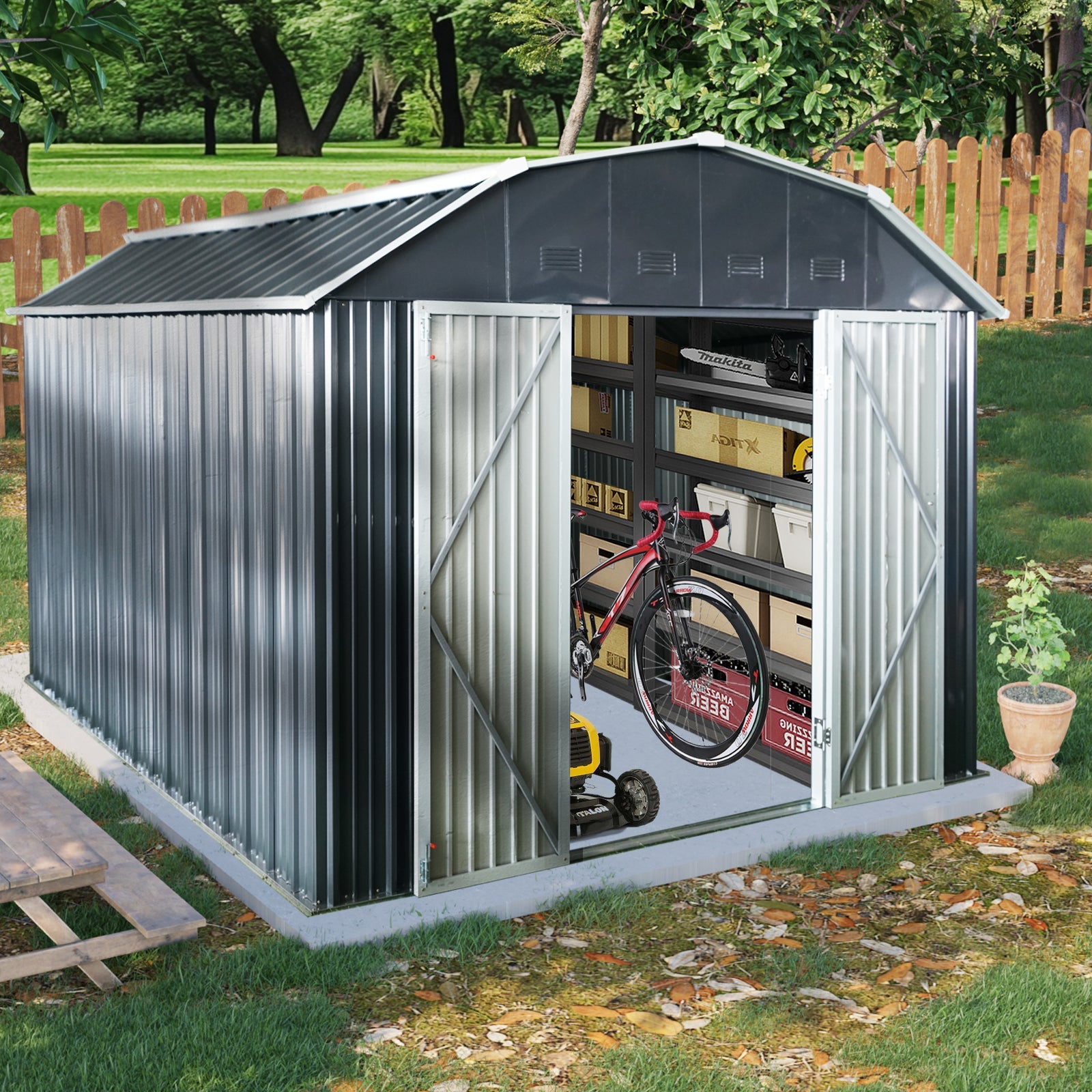 10 ft x 12 ft Outdoor Metal Storage Shed