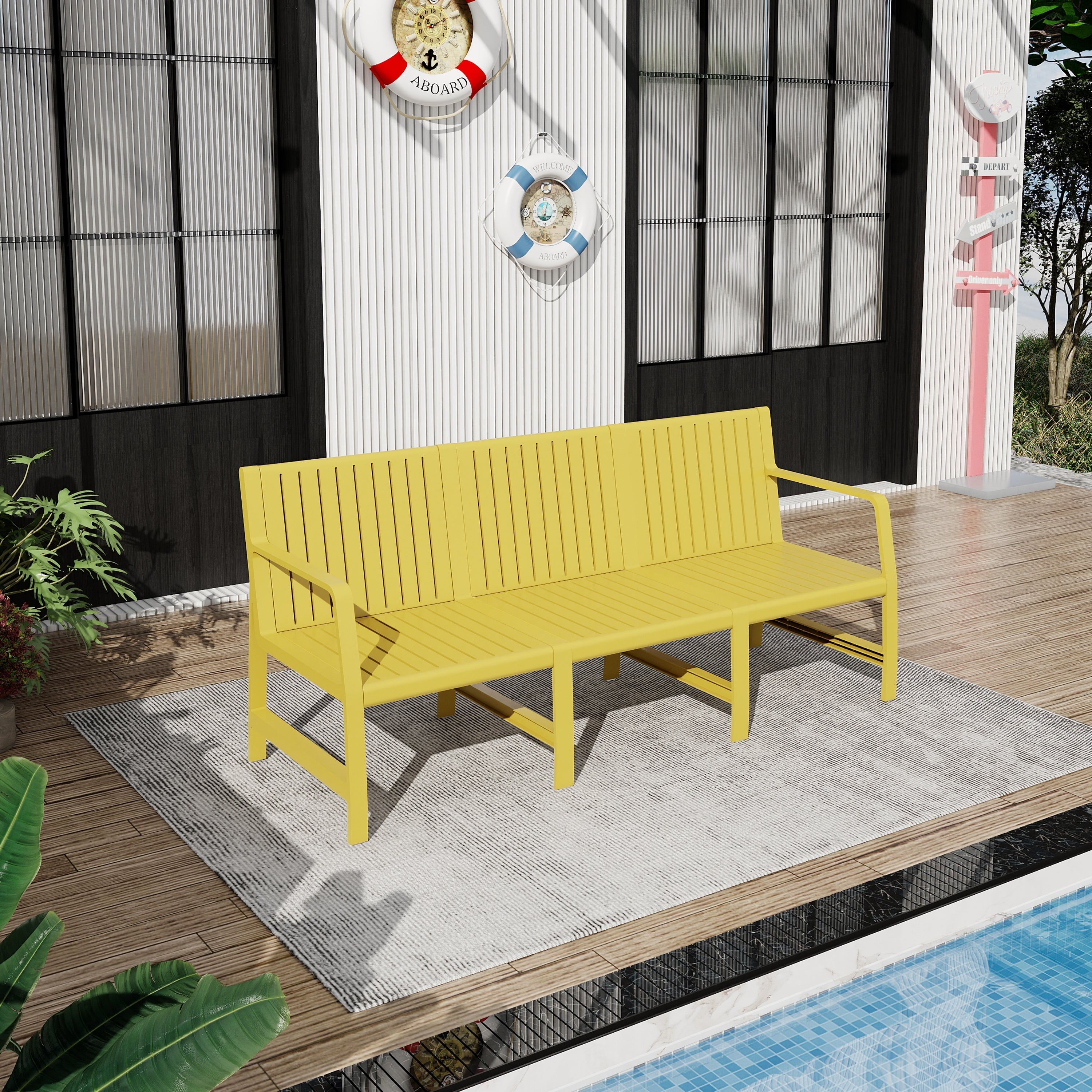 Summer 1-Piece Indoor/Outdoor 3-Seater Sofa
