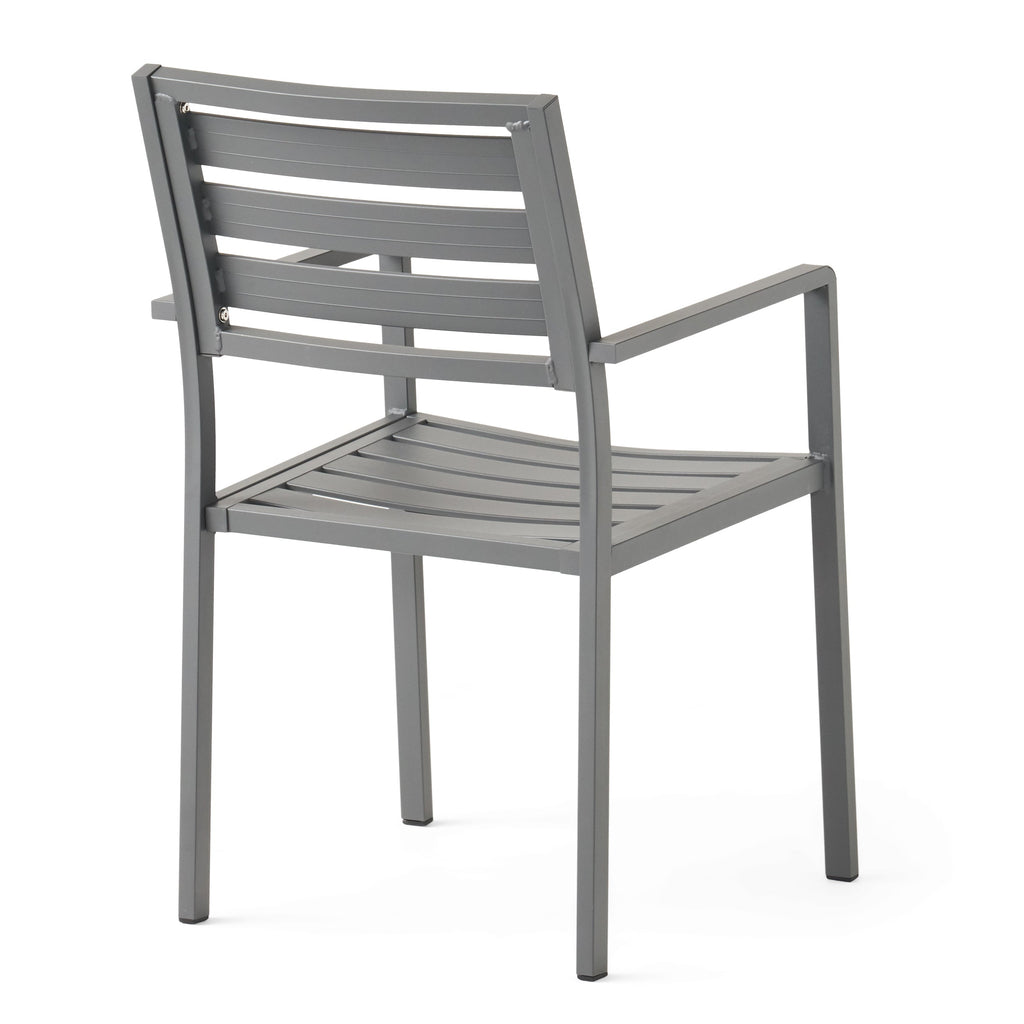 Outdoor Modern Aluminum Dining Chair Set of 2
