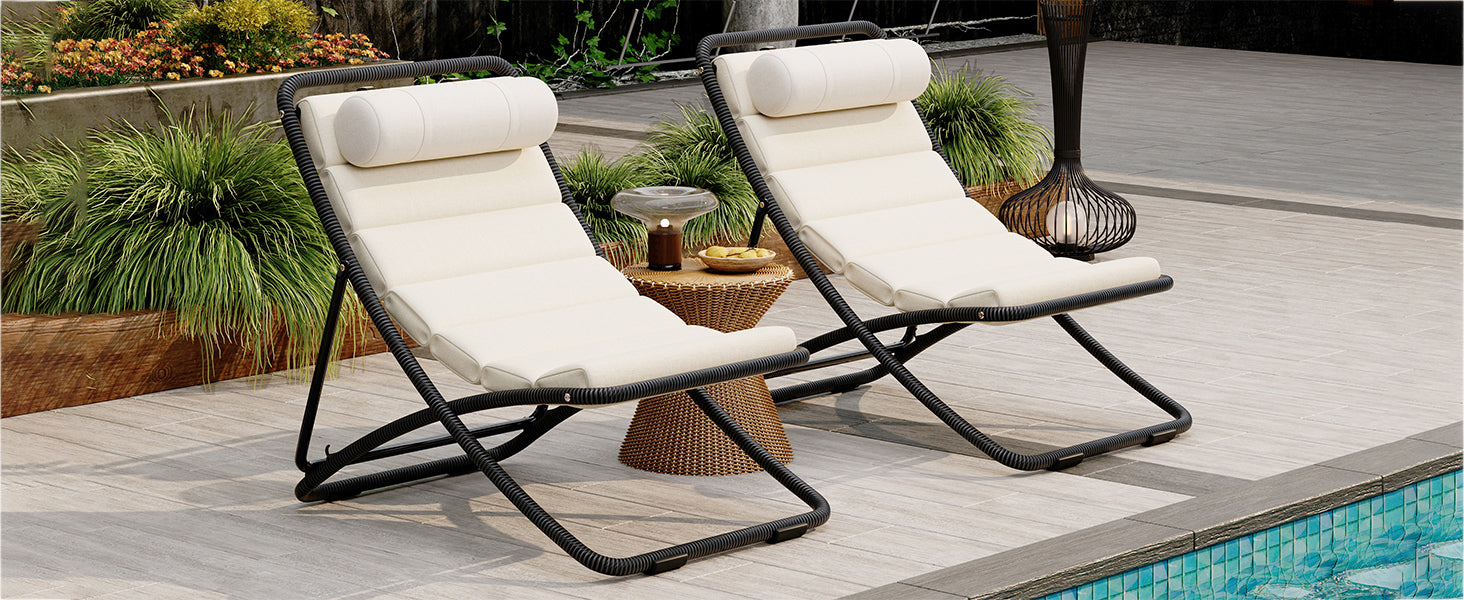 TREXM 2-Piece Outdoor Folding Chair Set