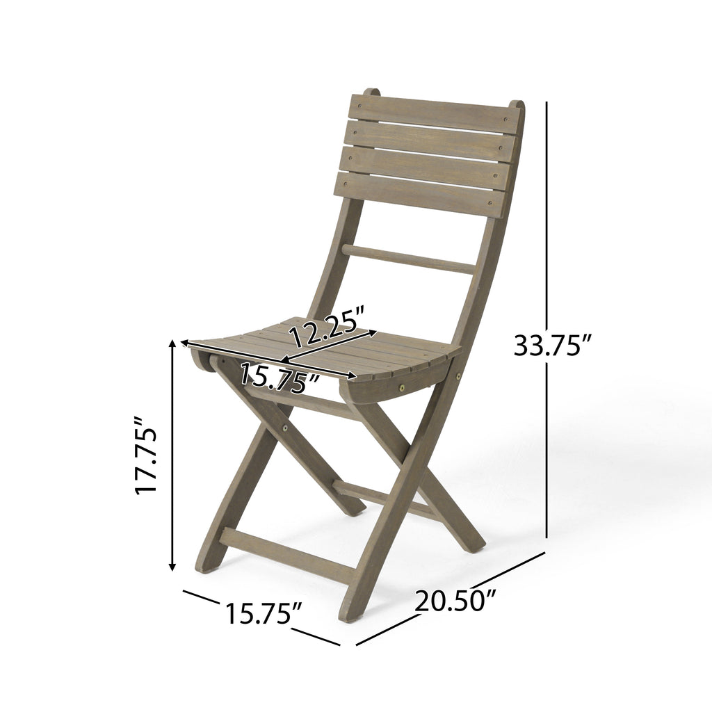 5-Piece Acacia Wood Outdoor Patio Dining Set