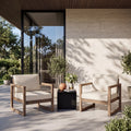 Set of 2 Outdoor Acacia Wood Patio Club Chairs