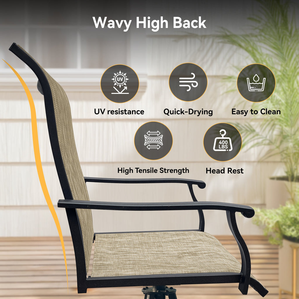 Outdoor Patio Furniture Set with 360° Swivel Chairs