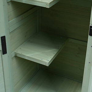 Outdoor Wooden Storage Shed, Tall Narrow Garden Tool Cabinet