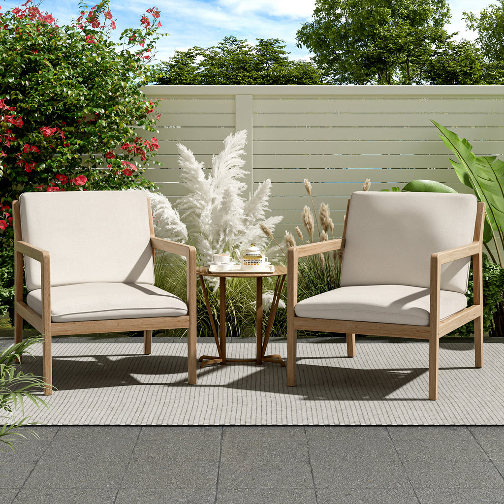 Outdoor Acacia Wood Armchair, Set of 2