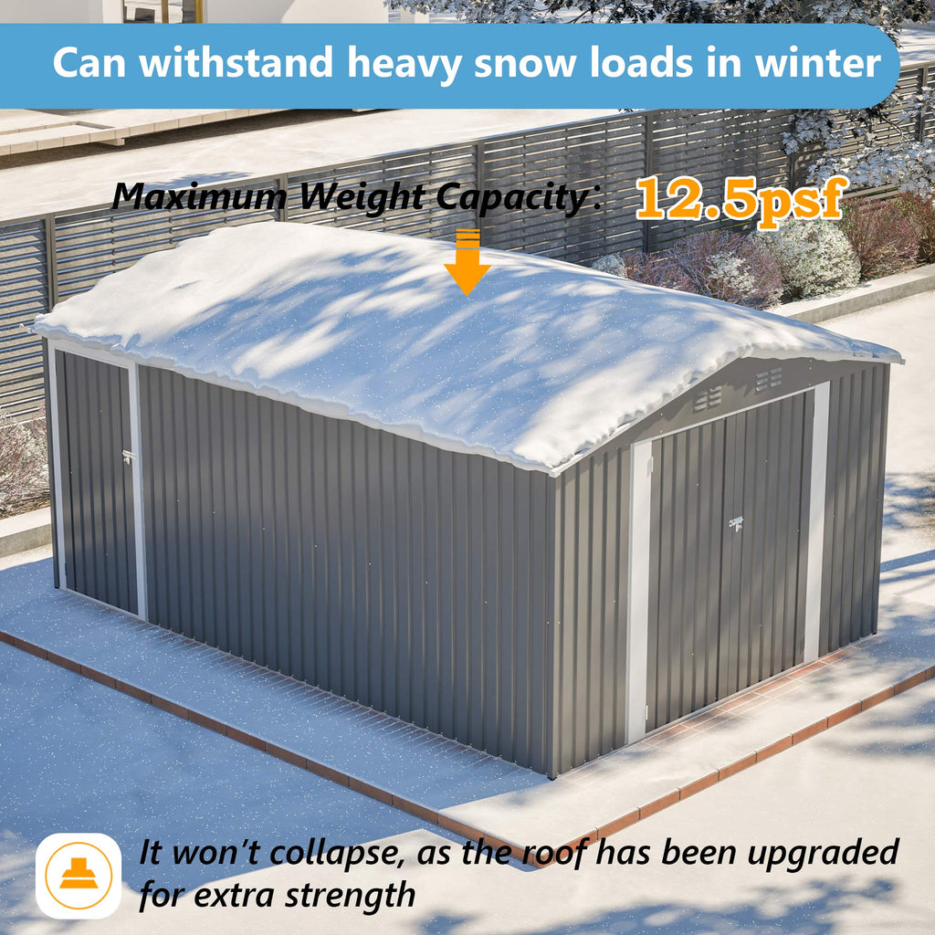 10x14 FT Outdoor Metal Storage Shed