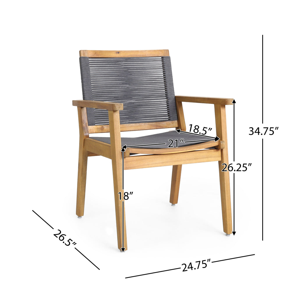 5-Piece Outdoor Acacia Wood Dining Set