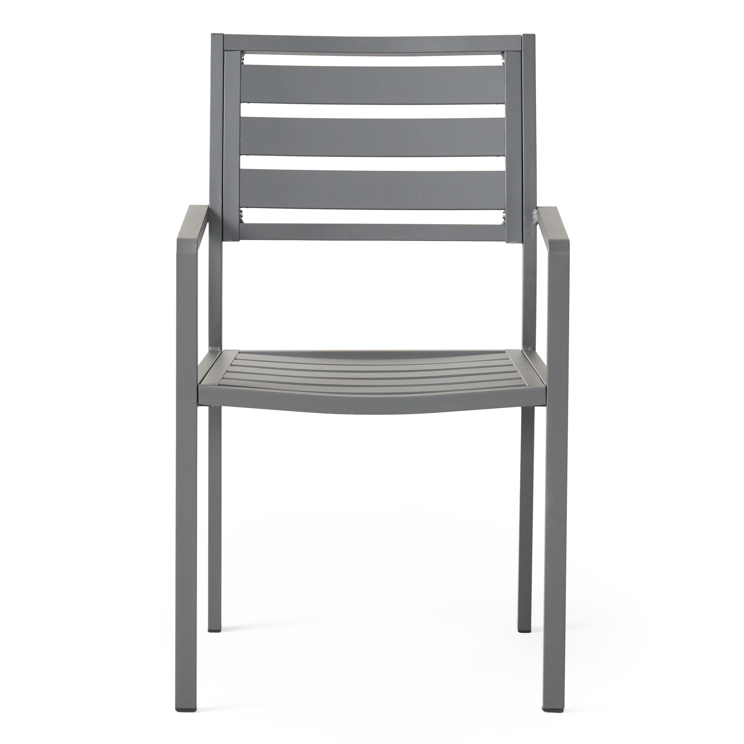 Outdoor Modern Aluminum Dining Chair Set of 2