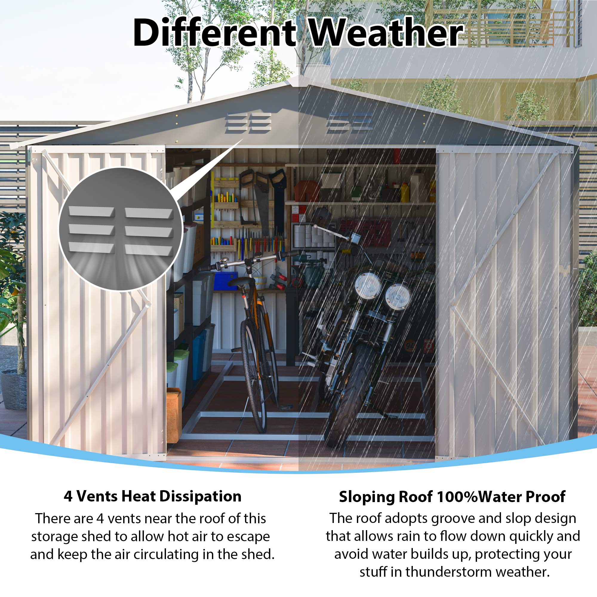 10x14 FT Outdoor Metal Storage Shed