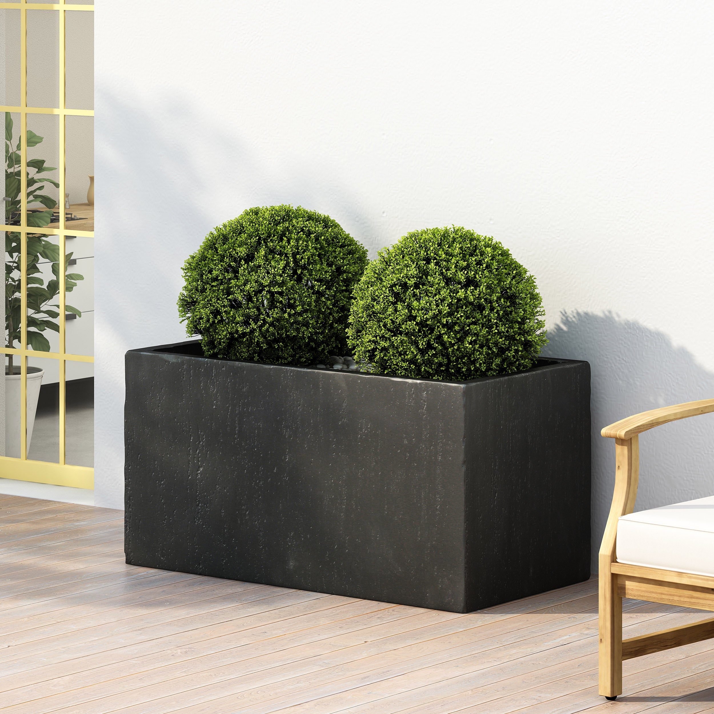 Outdoor Large Square MGO Planter 35''L