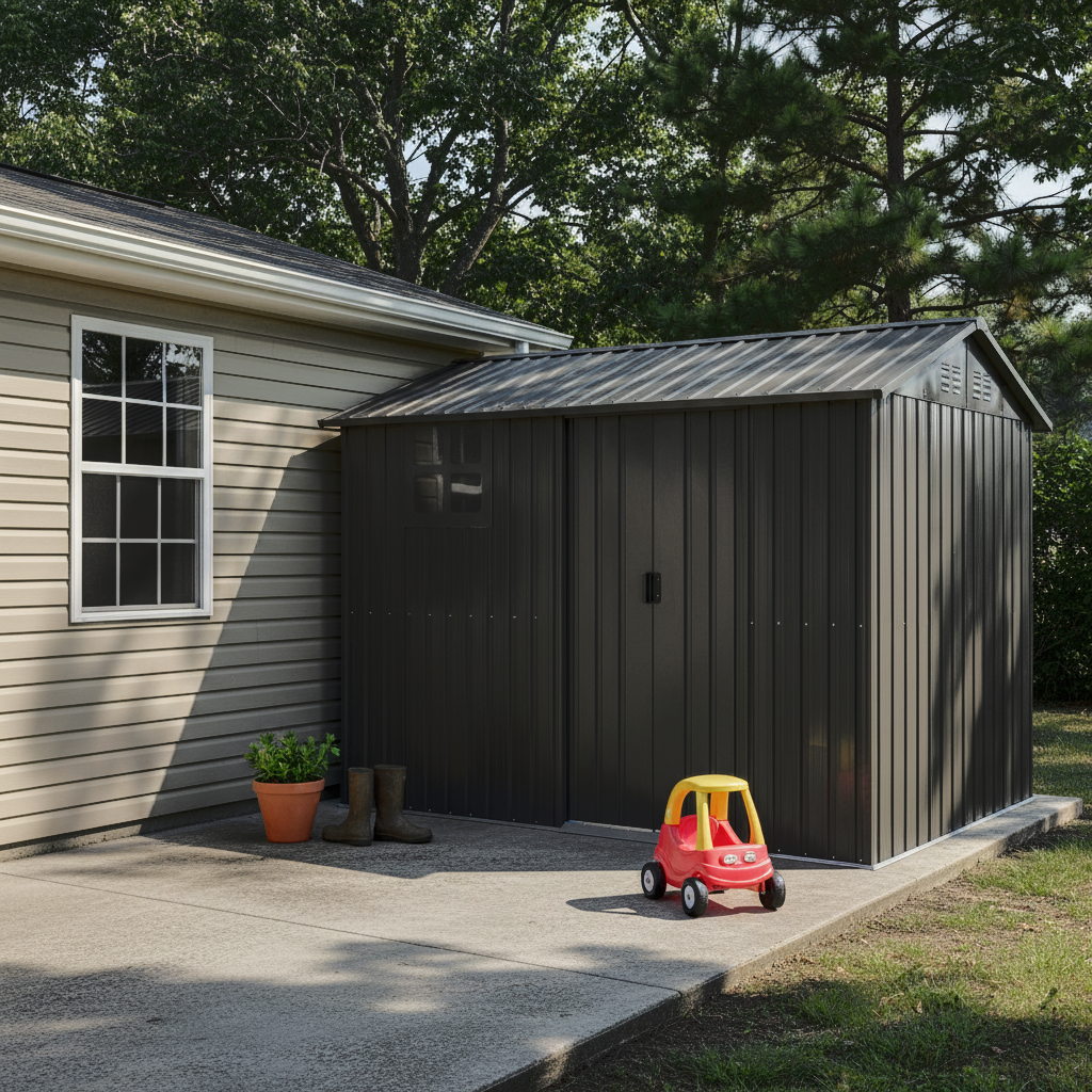 8x6FT Galvanized Steel Outdoor Storage Shed