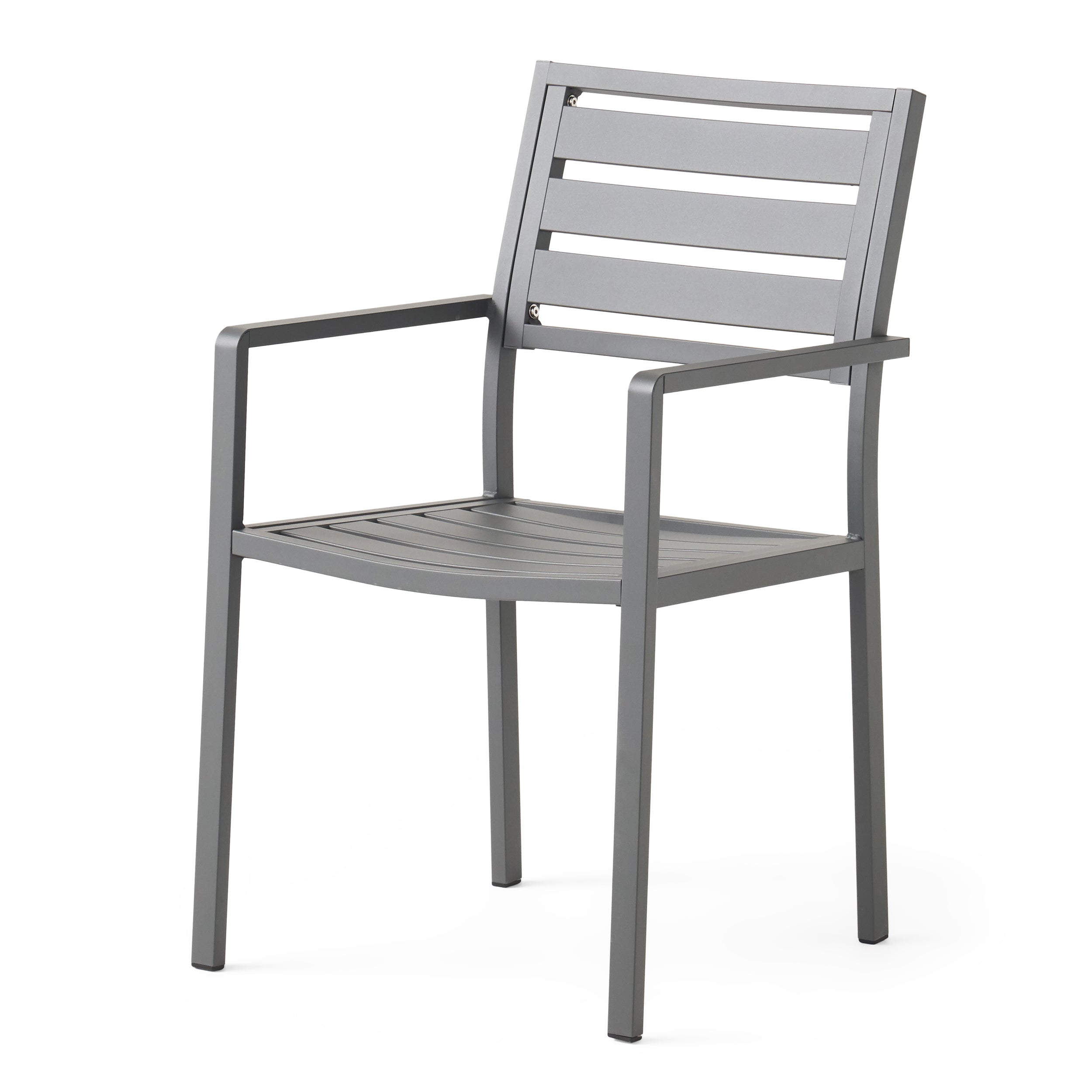 Outdoor Modern Aluminum Dining Chair Set of 2