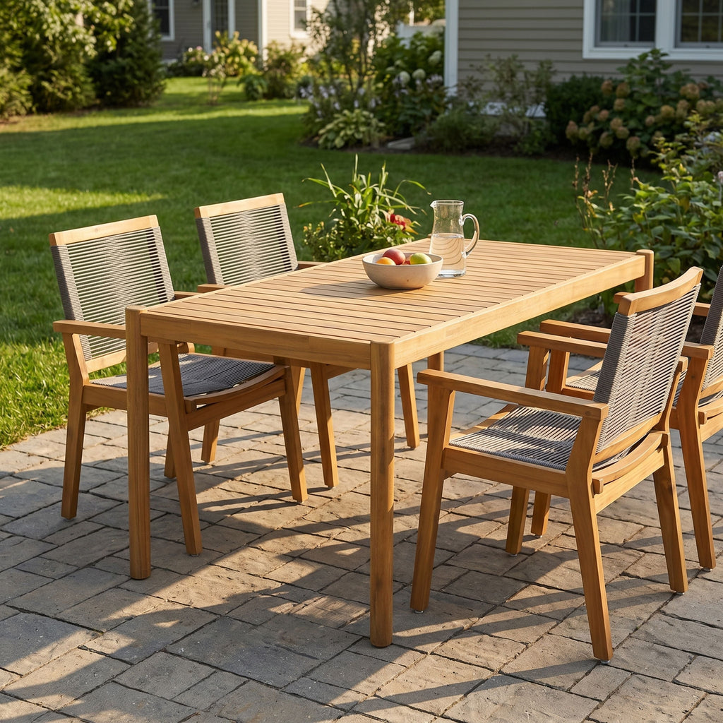 5-Piece Outdoor Acacia Wood Dining Set