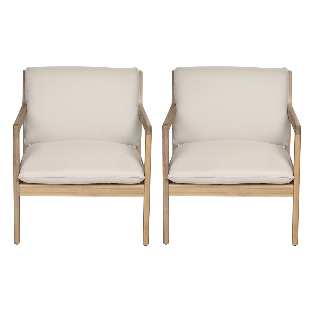 Outdoor Acacia Wood Armchair, Set of 2
