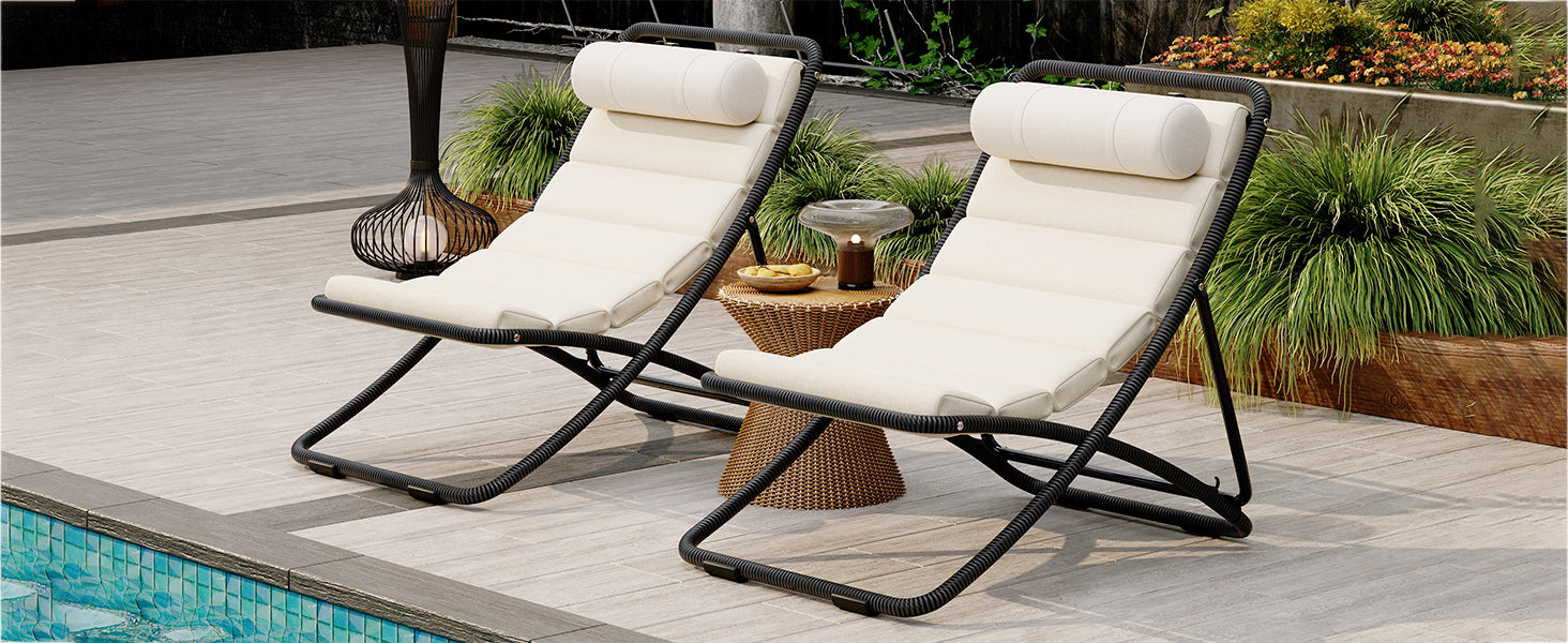 TREXM 2-Piece Outdoor Folding Chair Set