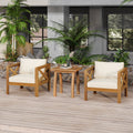 Patio Conversation Set, Outdoor Wood Leisure Seat (Set of 2)