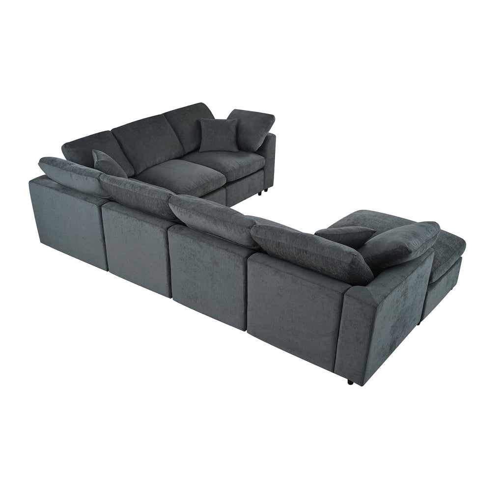 U_Style 120.8" Extra Large 7-Seater Modular Sectional Sofa