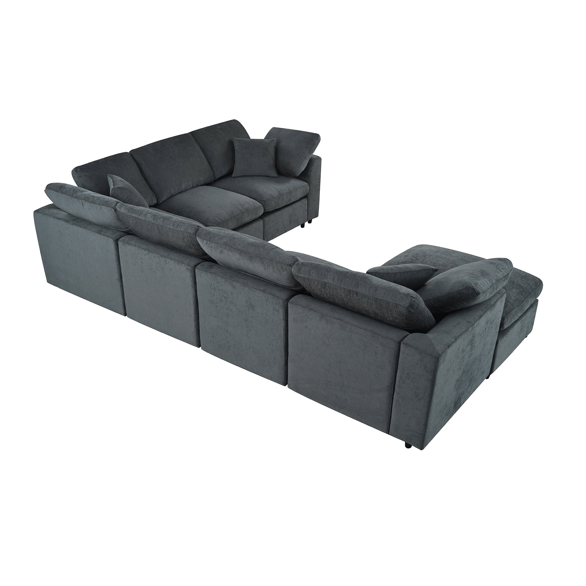 U_Style 120.8" Extra Large 7-Seater Modular Sectional Sofa