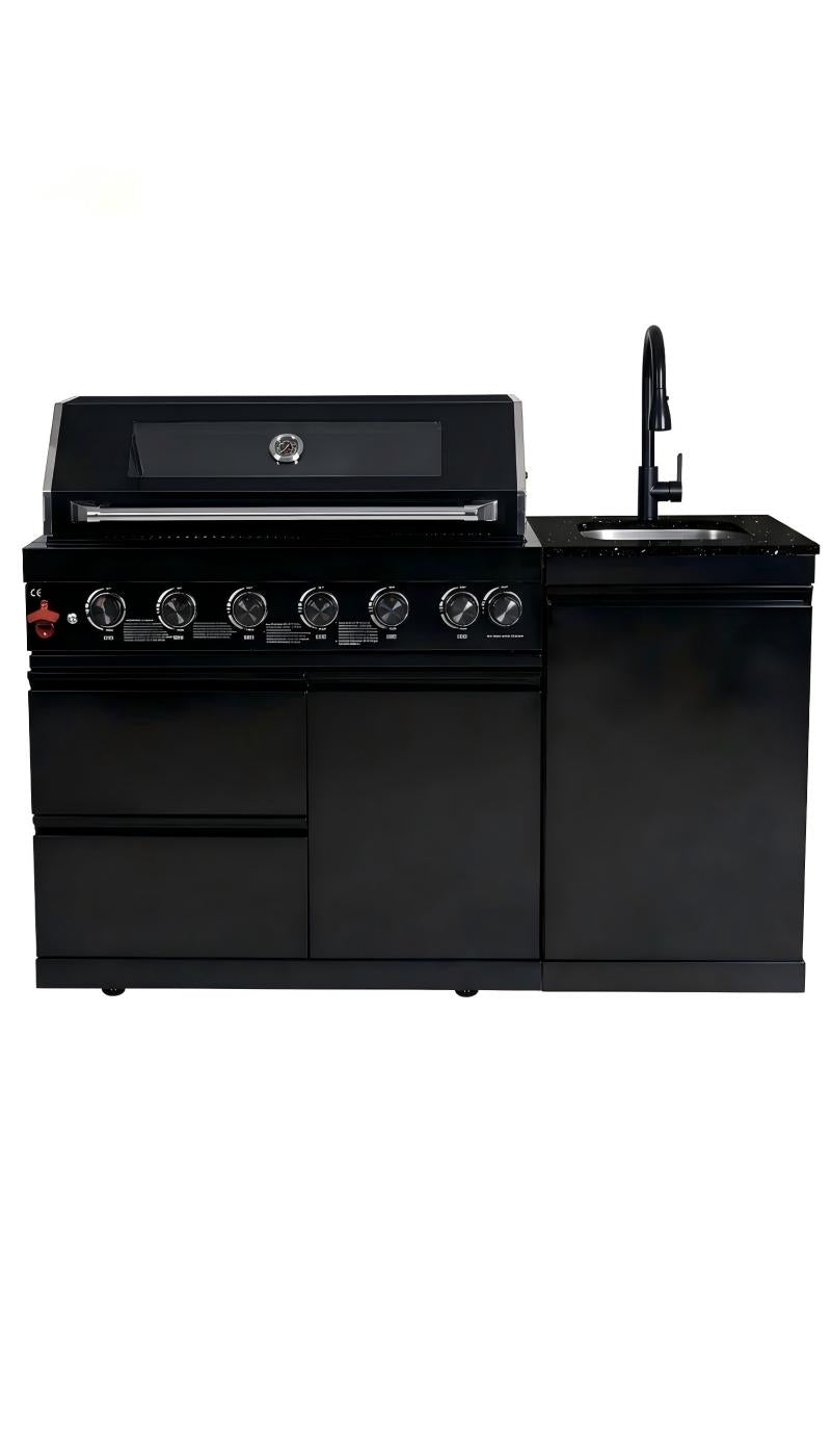 62.6 Inch 6-Burner Deluxe Stainless Steel Propane Gas Outdoor Kitchen Grill