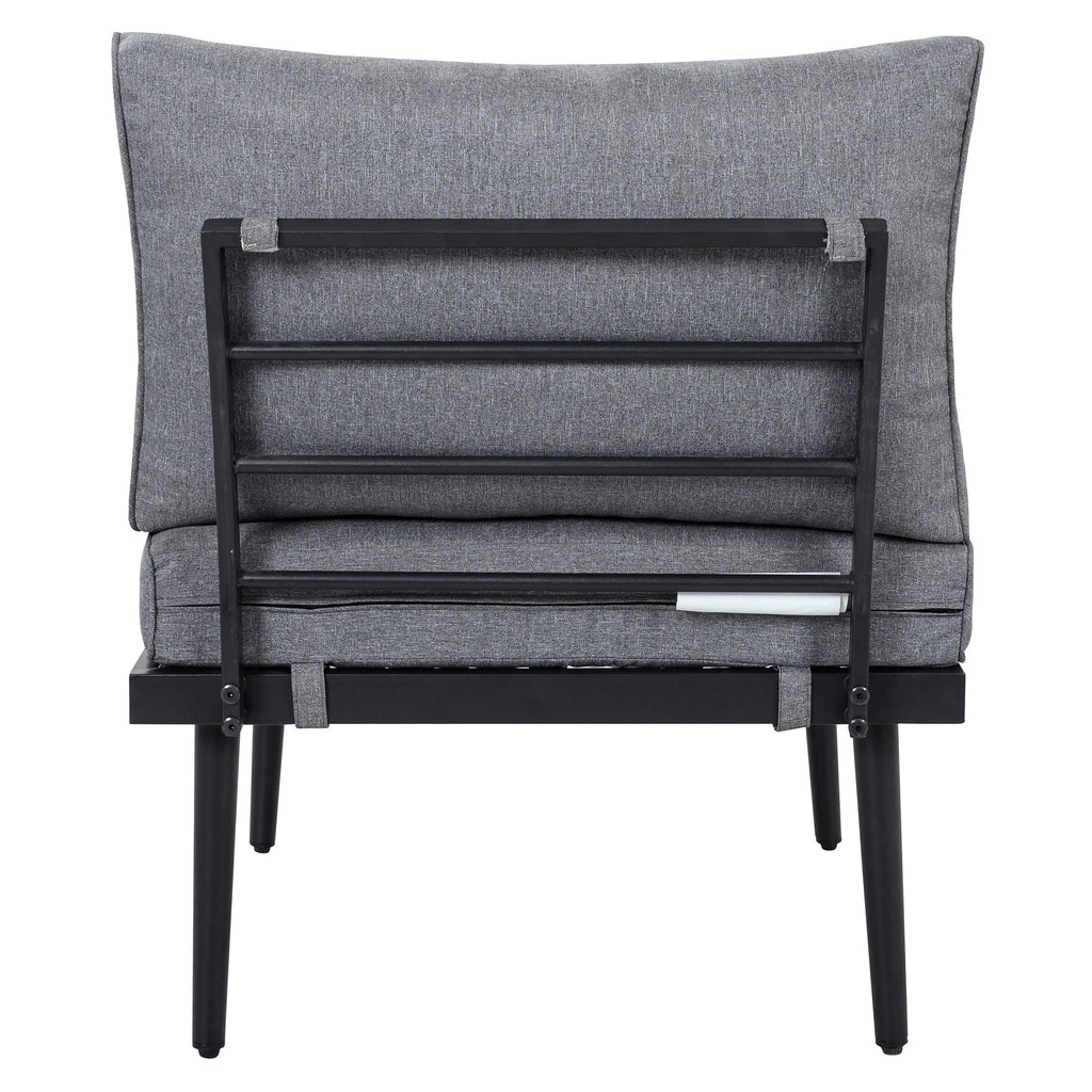 TREXM 6-Piece Outdoor Sectional Sofa Set with Round Nesting Tables