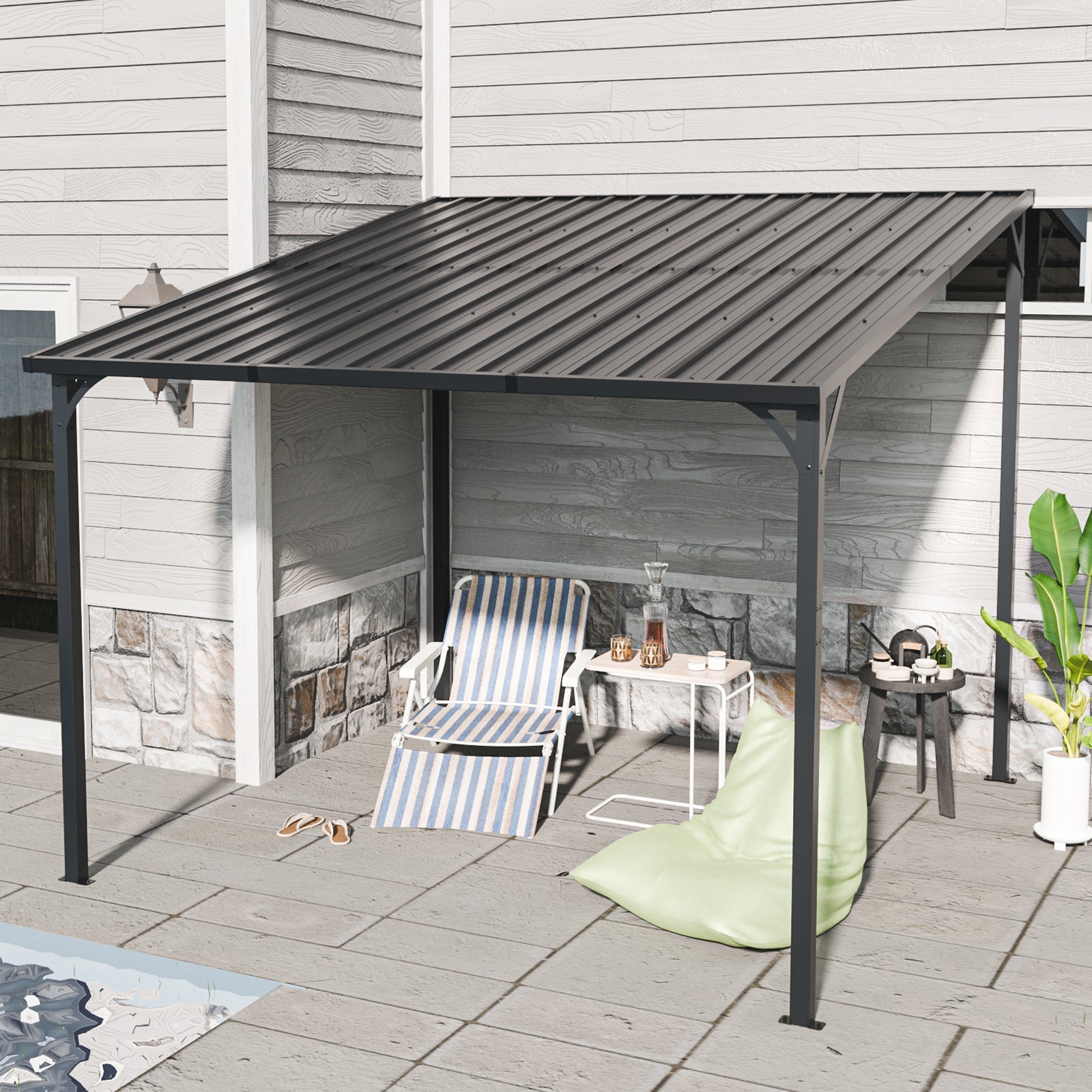 Outdoor Pergola - 10' x 10' Hardtop Gazebo