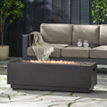 48" Outdoor 50,000 BTU Rectangular Iron Propane Fire Pit, Dark